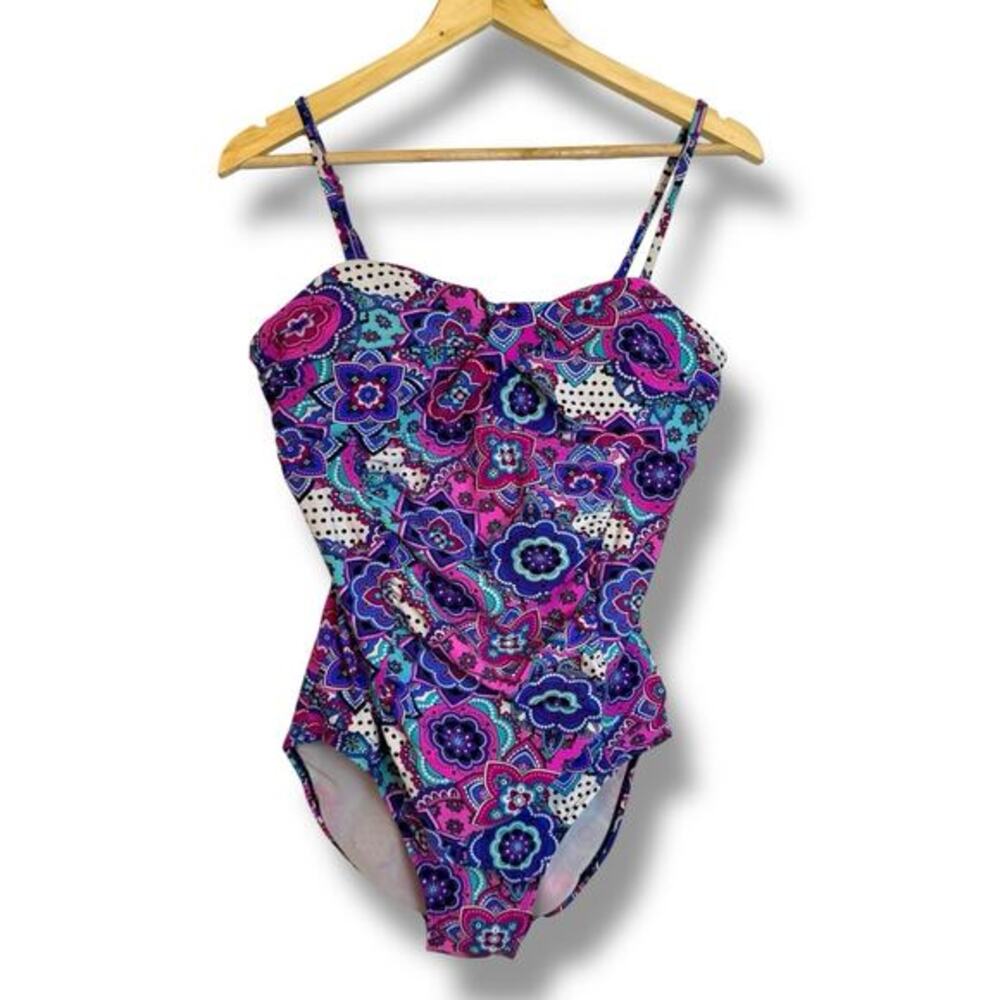 Assets by Spanx 1713 Madison Avenue One Piece Bathing Suit Swimsuit Large